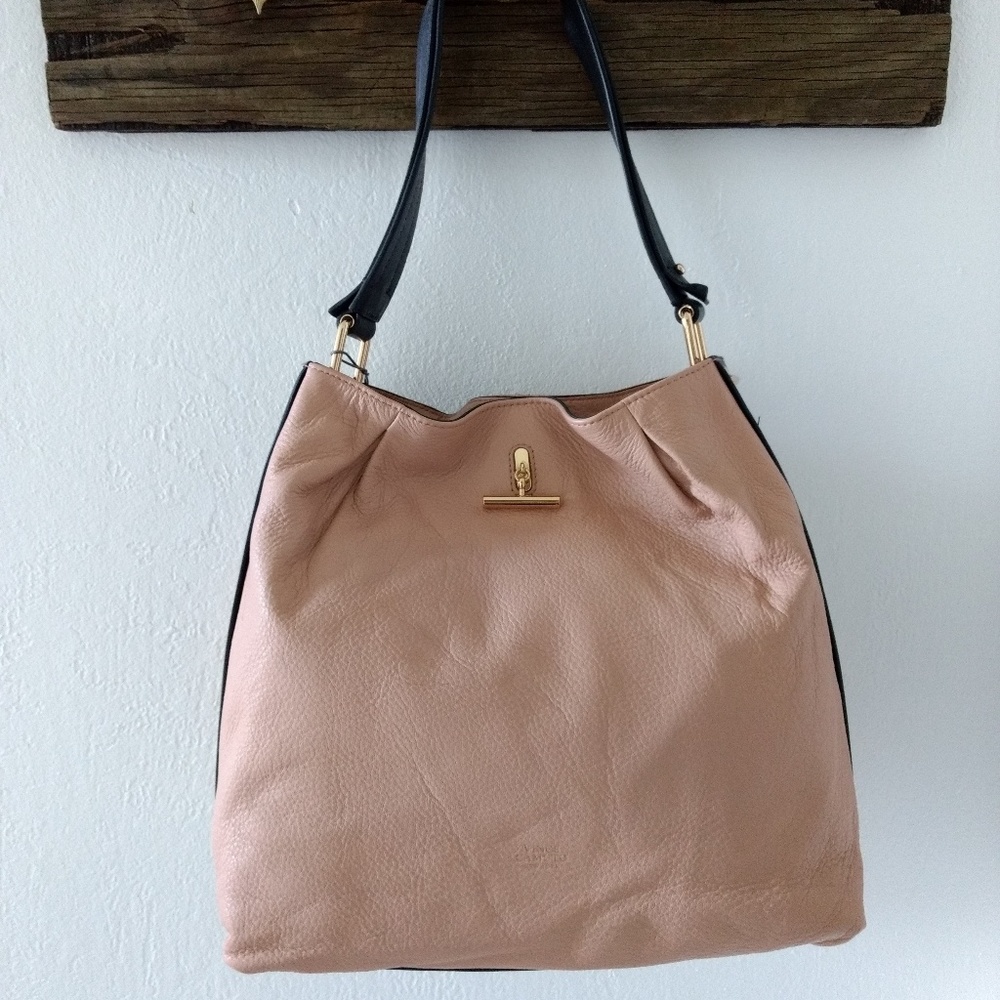 Vince Camuto handbag, black and tan leather bag